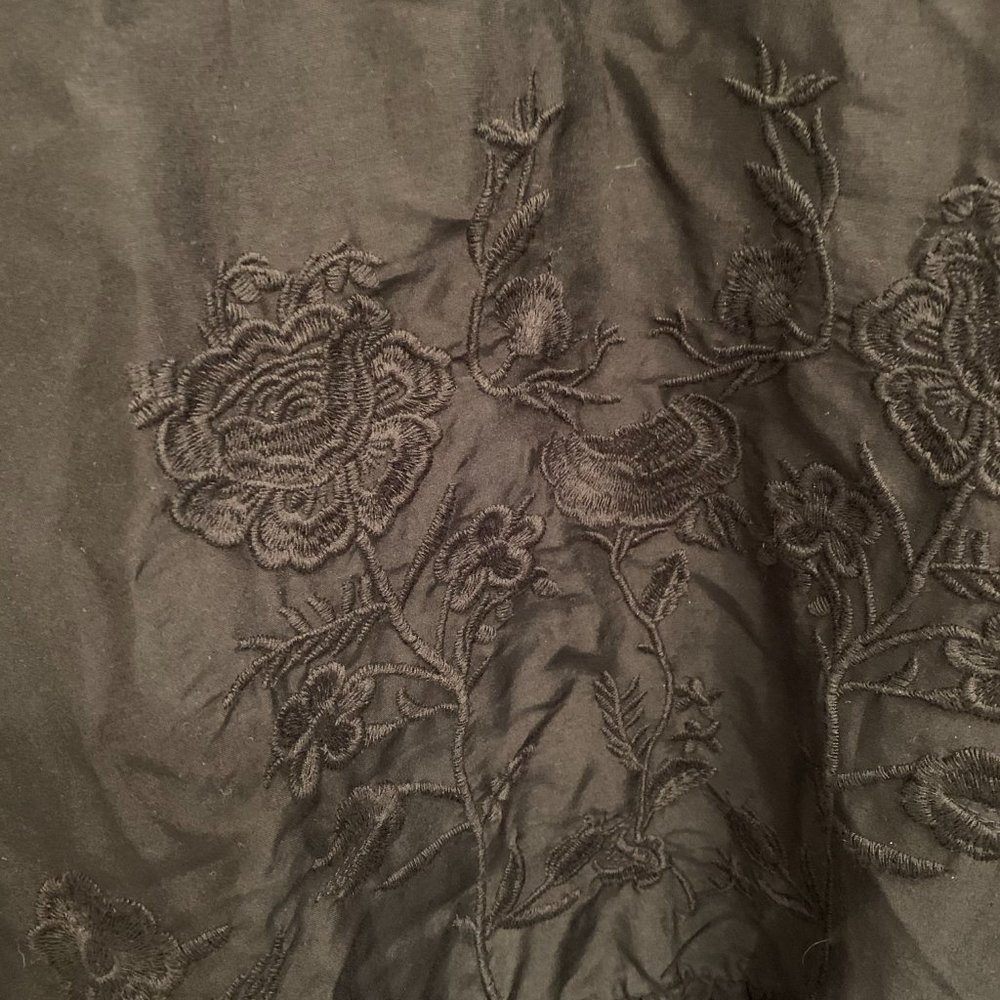 Zara Black Sheer Embroidered Blouse - Picture 4 of 6